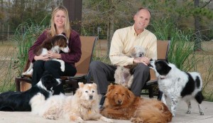Mark and Jodi Busch with six of their rescues. Photos by John Stricklin. Click image to see full spread